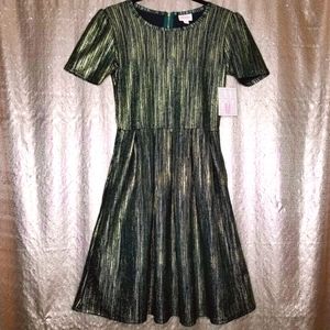 LuLaRoe BNWT M Elegant Amelia dress - teal with gold